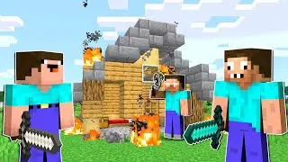 ХЕРОБРИН СЛОМАЛ ДОМ НУБА И ПРО В МАЙНКРАФТ ! НУБИК И ТРОЛЛИНГ ЛОВУШКА MINECRAFT