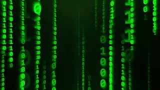 Matrix Binary Code Number Digit Streams Falling Rain Particles 4K VJ Loop Motion Background