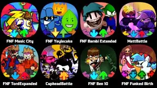 FNF Cartoon Clash, FNF Majin Madness Sonic, FNF Starecrown, FNF Kaboom, FNF Expurgation, FNF Pico