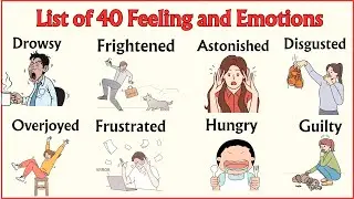 Lesson 47: Feelings and Emotions Vocabulary with meaning and examples; 40 new words to improve