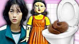 Squid Game DOLL POOPS in the TOILET. Squid Game Doll Song. Squid Game Pooping. Doll In The Toilet.