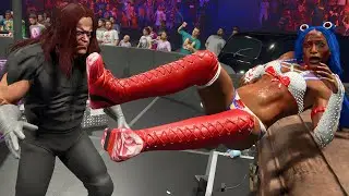 WWE 2k23: Sasha Banks (Sailor Moon) vs Undertaker, Halloween table & casket match! #intergender