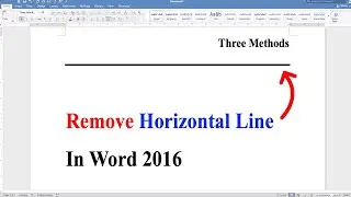 Remove Horizontal Line in Word 2016