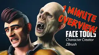 Face Tools 1 Minute Overview - Easily make expressive characters using Character Creator and ZBrush!