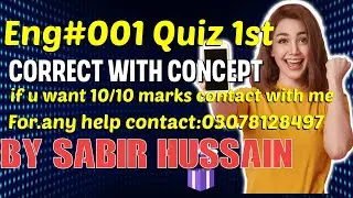 eng001 quiz1  solution 2023 || eng001 assignment correct solution || #eng001 #vubrightfuture