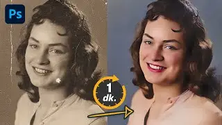 Eski Fotoğraf Restorasyonu YENİ FİLTRE İLE 1 DAKİKA !!! | Photoshop Dersleri