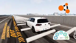 ПРОЕХАТЬ 100 ЛЕЖАЧИХ ПОЛИЦЕЙСКИХ НА СКОРОСТИ 100 КМ/Ч в BeamNG.Drive