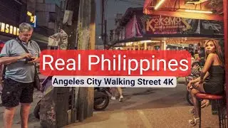 Walking Street Angeles City Philippines 4k60p Dusk walk 1-Nov 2024