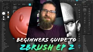 The Beginners Guide To ZBRUSH - Episode 2 | Brushes, Symmetry, Camera, Sculpting & more!