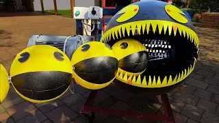 Real Life MONSTER PACMAN Shredder vs PACMANs