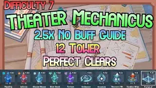 Theater Mechanicus 2.5x No Buff, 12 Towers Only Guide | Genshin Tower Defense Perfect Clear Day 6