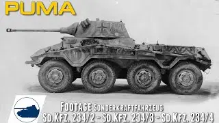 Rare WW2 PUMA - Sd.Kfz. 234/2 - Sd.Kfz. 234/3 - Sd.Kfz. 234/4 - footage.