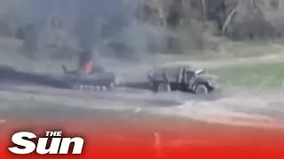 Ukrainian paratroopers blow up Russian infantry fighting vehicles