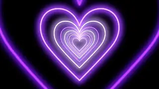 Heart Tunnel Background💜Purple Neon Heart Background | Heart Loop Video | Wallpaper Heart [4Hours]