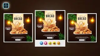 Social Media Instagram Post Banner Design | Fresh Bread Social Media Post Design in Photoshop CC