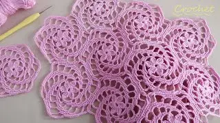 ВЯЗАНИЕ КРЮЧКОМ из МОТИВОВ Спиральки МК для начинающих 🌺Easy Crochet motifs pattern for beginners🌺