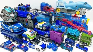 Smash 100+ Blue Robot Car Toy - Optimus Prime  Transformers Eating Shark: Skeleton Lego Supehero Gun