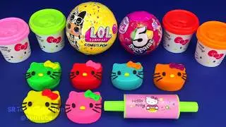 Making 3 Ice Cream out of Play Doh Hello Kitty with Surprise Toys Unboxing