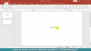 How to insert common function equation in PowerPoint pdf