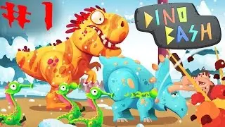 Динозавры Атака Троглодитов #1.DINO BASH веселые видео игры как мультики про динозавров.Dinosaurs.