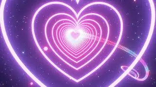 Floating Through Beautiful Pink Blue Neon Glowing Heart Wave Tunnel 4K VJ Loop Motion Background