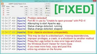 [FIXED] XAMPP Error Apache Shutdown Unexpectedly