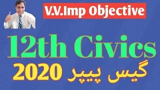 2nd Year Civics Guess Paper 2020 |V.V.IMP Objective 12th Class Civics Guess Paper 2020