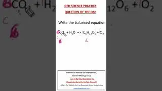 GED Science - Balancing Chemical Equations (Question of the Day)