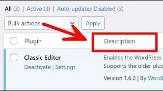 Hide Plugin Description Column in WordPress