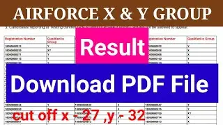 Indian air force  x and y group result pdf , cut off , X Y group cut off 2018 result air force