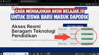 CARA PENGAJUAN AKUN BELAJAR.ID UNTUK SISWA BARU 2024