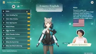 Lynette Voice Lines English by Anairis Quinones (Eng Sub)