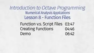 Octave Programming Lesson 8 - Function Files