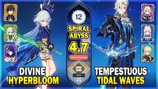 Archons Hyperbloom & C1 Neuvillette Taser | Spiral Abyss 4.7 Floor 12 - Full 9 Stars