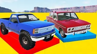 PICKUP TRUCK MADE A CAR OUT OF THE MUD - Cartoon cars for boys BEAMNG DRIVE