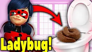 Miraculous Ladybug POOPS in the TOILET funny video! Miraculous Ladybug and Cat Noir Pooping.