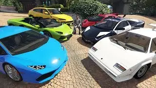 Lamborghini Cars Delivery to Michael's House in GTA 5 (Real Life Cars)