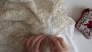 Irish lace. Sewing a sleeve. The second part.