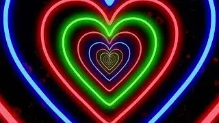 ❤️💚💙Red Green Blue Heart tunnel loop video background ❤️💚💙 TV wallpaper screen