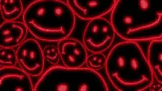 Red Warped LED Smiley Face Background || 1 Hour Looped HD