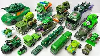 Smash 50+ Green Transformers - Best of OPTIMUS PRIME Rage: Rescue Excavator Dinosaur Truck Train Bus