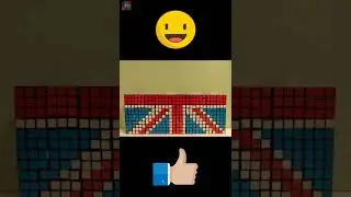 Flag of the Great Britain, Rubik's Cube 3х3х3, Stop Motion, 70 Cubes, 