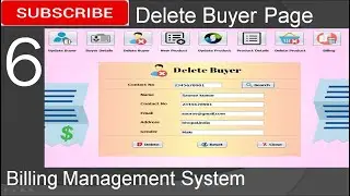 6. Billing Management System in java - Delete buyer Page (JFrame, Mysql Database, Netbeans IDE)