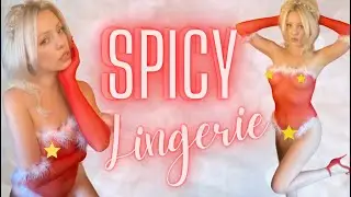 Flirty Blonde Sheer Red Lingerie Try On | Model Sydney Spies