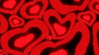 Warped Black and Red Y2k Neon LED Lights Heart Background || 1 Hour Looped HD