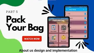 5. Pack Your Bag App - About us design and implementation | Android Project Java | Android Studio