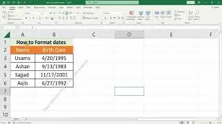 How to change date format In Excel