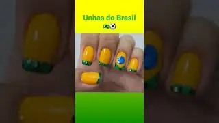 Olha essa Dica de Unhas para Copa do Mundo ⚽️🇧🇷🤩 #shorts #youtubeshorts #brasil #unhas