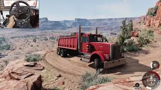 Transporting heavy rocks through dangerous roads - BeamNG.Drive | Thrustmaster TX