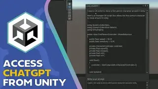 How to integrate a ChatGPT window / prompt directly in Unity (Simple add-on)